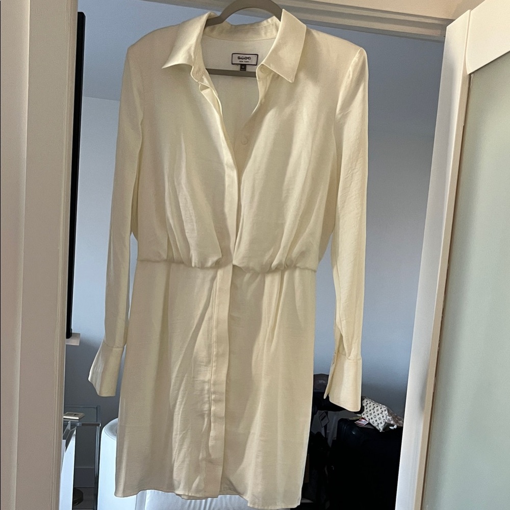 BCBG Elegant Cream Long Sleeve Dress-brand new